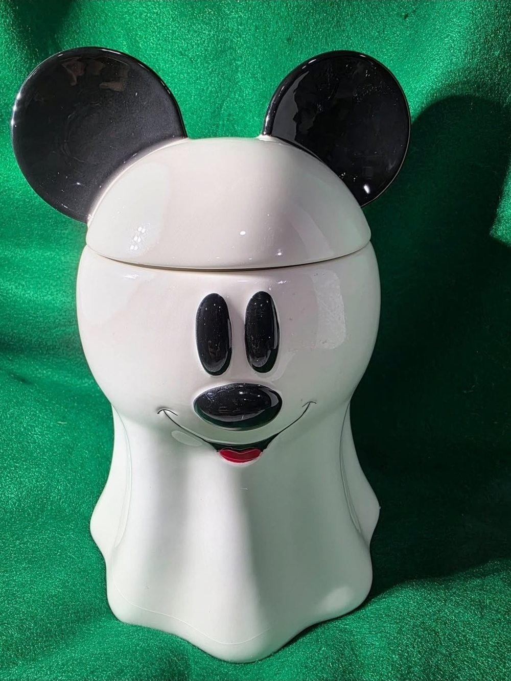 Disney Mickey Mouse Ghost Halloween Cookie Jar Canister 10” Tall